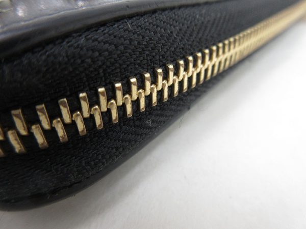 7 Christian Louboutin Spike Studs Panettone Round Zipper Long Wallet Black