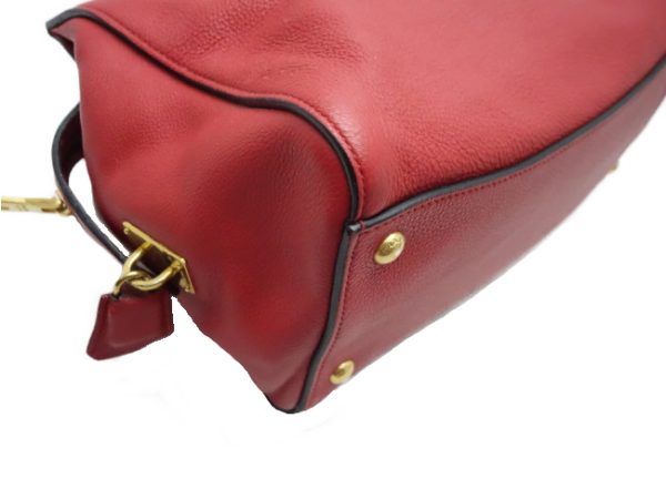 7 Prada 2 Way Bag Leather Red