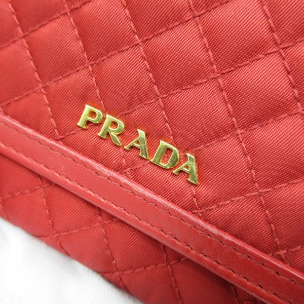 8 Prada Shoulder Bag Wallet Leather Nylon Red