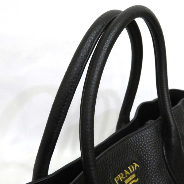 8 Prada 2 Way Bag Vitello Dino Leather Black