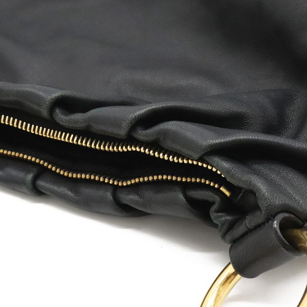 8 Prada Chain Shoulder Bag Shawl Leather Nero Black Gold Hardware