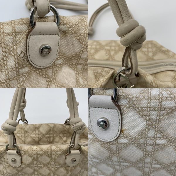 8 Dior Boston Bag PVC Coated Canvas Leather Beige