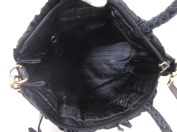 8 Prada Shoulder Bag Nylon Leather Black