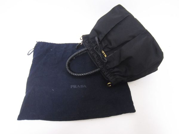 9 Prada Shoulder Bag Nylon Leather Black