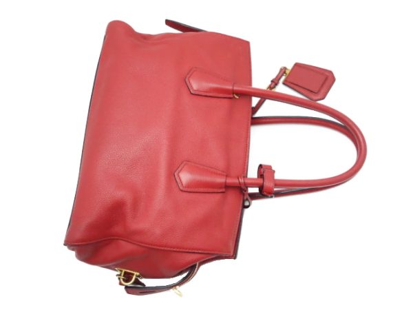 9 Prada 2 Way Bag Leather Red