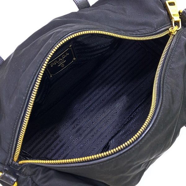 9 Prada Mini Boston Bag Pocono Handbag Black Gold Metal Fittings