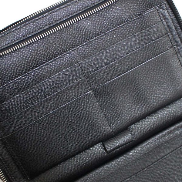 9 Prada Shoulder Bag Embossed Leather Saffiano Black