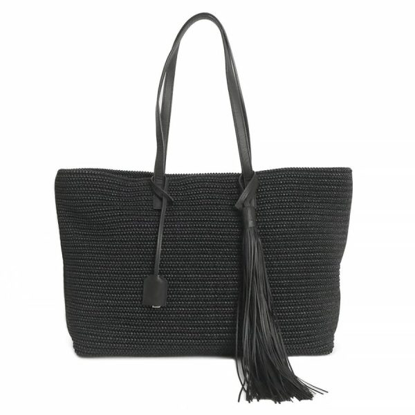 brandbrand 200096218018 i 20220923153919 Saint Laurent Paris Shopping Tote Bag Shoulder Bag Fringe Tassel Raffia Leather