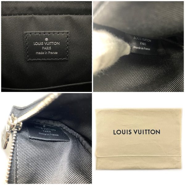 f15723 10 Louis Vuitton Shoulder Bag Trio Messenger Damier Graphite Canvas Leather Pouch Hanging Body Bag