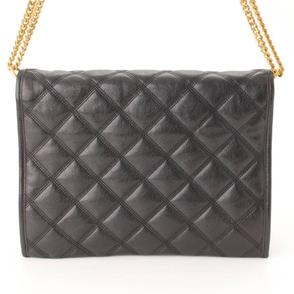 re sat sh w 00088 3 SAINT LAURENT YSL Logo Quilted Leather Chain Shoulder Bag