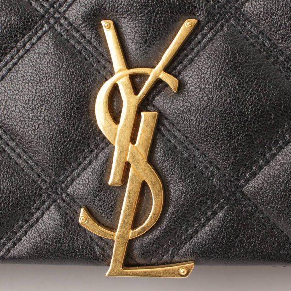 re sat sh w 00088 7 SAINT LAURENT YSL Logo Quilted Leather Chain Shoulder Bag