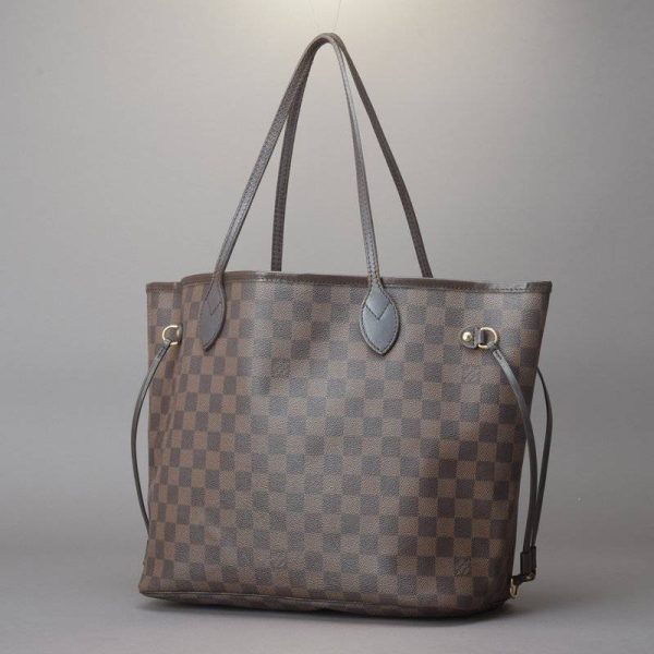 041102 16 1 Louis Vuitton Neverfull MM Tote Bag Damier Leather Brown