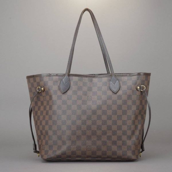 041102 16 3 Louis Vuitton Neverfull MM Tote Bag Damier Leather Brown