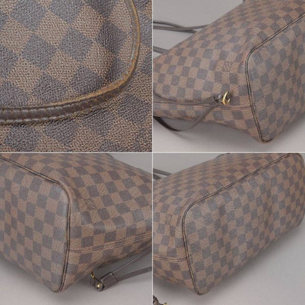 041102 16 8 Louis Vuitton Neverfull MM Tote Bag Damier Leather Brown