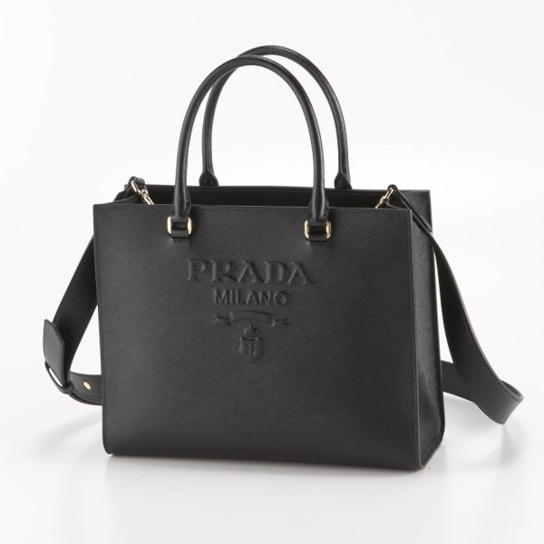 1 Prada Saffiano Lux Medium Logo Embossed Tote Bag