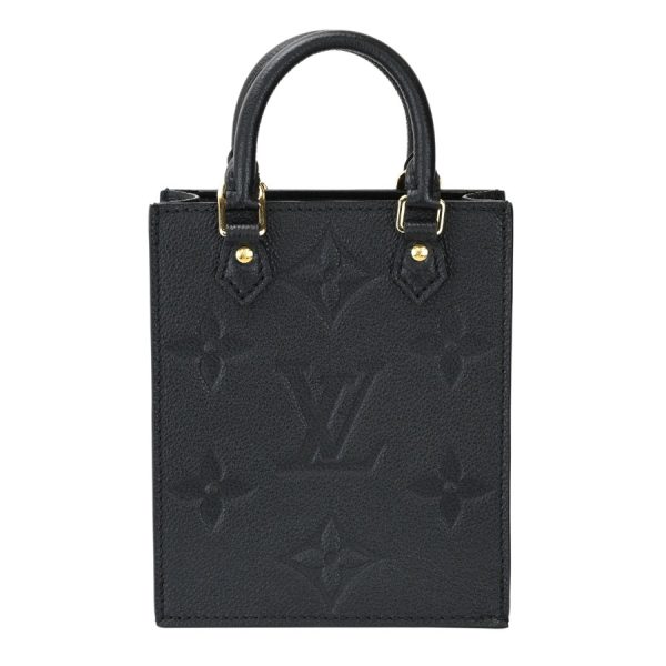 1 Louis Vuitton Petite Sac Plat Monogram Implant Noir Black 2way Handbag