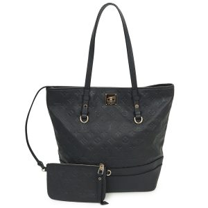 1 Louis Vuitton Epi Neverfull MM Tote Bag With Pouch Noir Black
