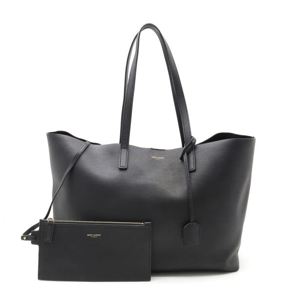 1 Saint Laurent Shopping Tote Bag Large Leather Black