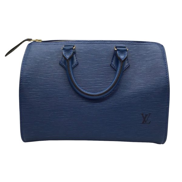 1 Louis Vuitton Epi Boston Bag Handbag Blue Gold Hardware