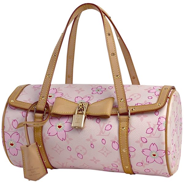 1 Louis Vuitton Papillon Barrel Cylindrical Takashi Murakami Sakura Handbag Monogram Cherry Blossom Rose