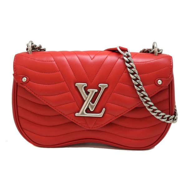 1 Louis Vuitton New Wave Chain Shoulder Bag Monogram Silver Ecarlad Red Bag