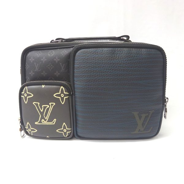 1 Louis Vuitton Clutch Bag LV Patchwork Messenger Multi Pocket