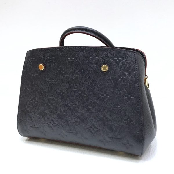 1 Louis Vuitton Montaigne BB 2way Monogram Implant Marine Rouge