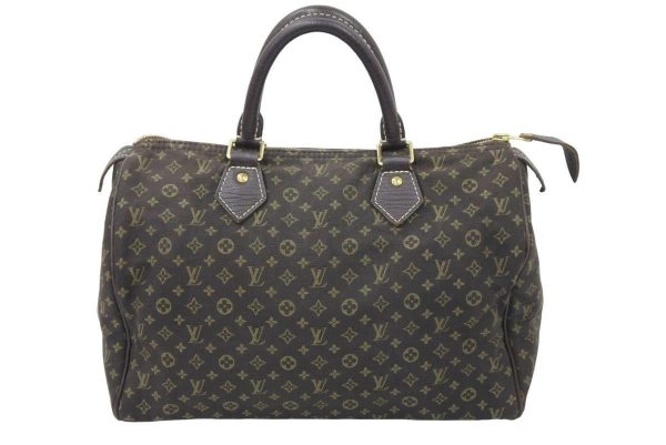 1 Louis Vuitton Handbag Monogram Minilan Speedy 30 Canvas Ebene Brown