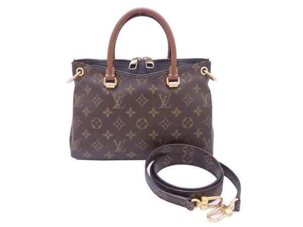 1 Louis Vuitton 2 Way Bag Monogram Pallas BB Handbag Shoulder Bag Brown Monogram Canvas