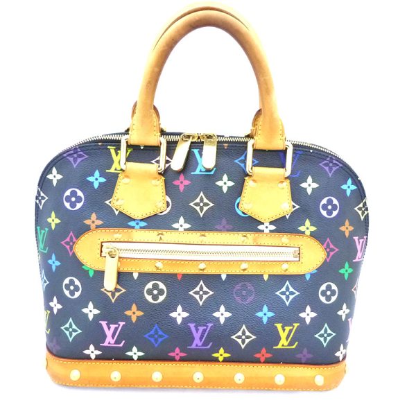 1 Louis Vuitton Alma Multicolor Noir Black Studs Cute Monogram Handbag