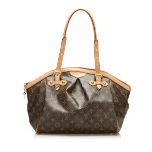 1 Louis Vuitton Lock Me Shopper Tote Bag Grain Leather Greige