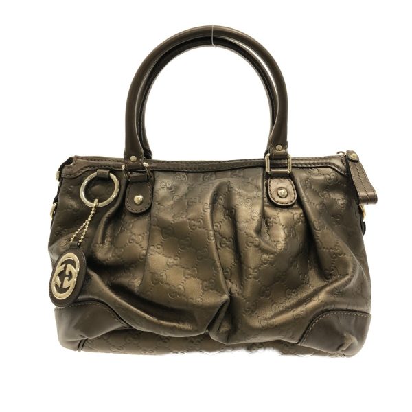 1 Gucci Sukiy Simaline Handbag Bronze Leather