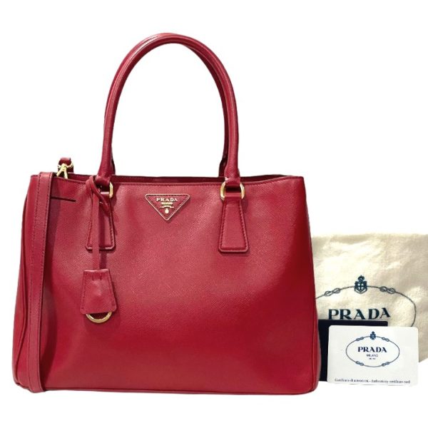 1 Prada Saffiano Lux Leather Red 2way Handbag