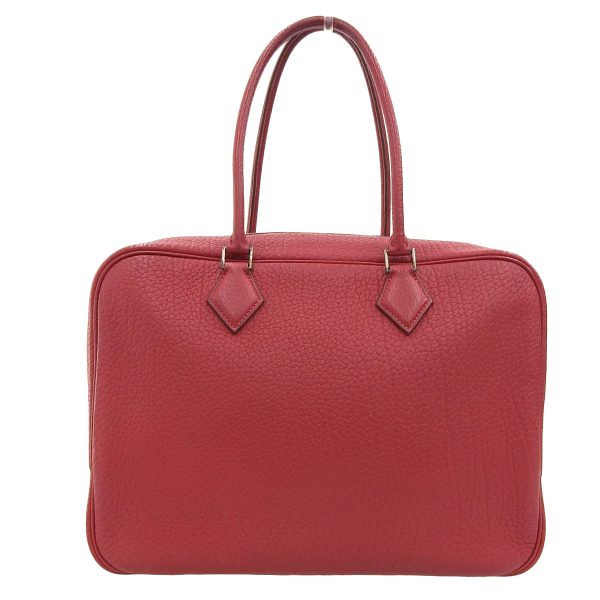 1 Hermes Plume 32 Handbag Togo Crimson Red Series Gold Metal Fittings