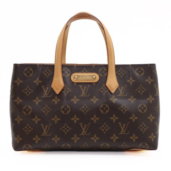 1 Louis Vuitton Wilshire PM Hand Bag Monogram Canvas Brown Gold Hardware