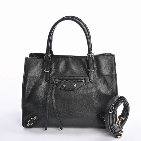 1 Balenciaga Mini Paper Handbag Kataoshi Leather Black