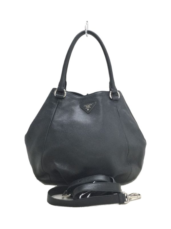 1 Prada Tote Bag Leather Black Plain Bag