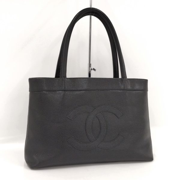 1 Chanel Tote Bag Caviar Skin Black