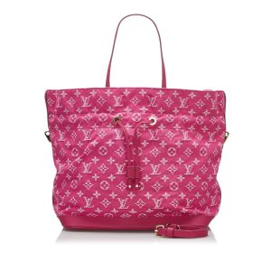 1 Louis Vuitton Noefle MM Denim Canvas Shoulder Bag Pink