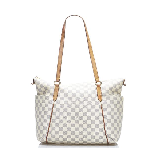 1 Louis Vuitton Damier Azur Totally PM Shoulder Bag White