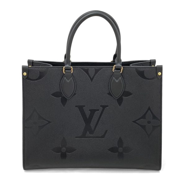 1 Louis Vuitton OnTheGo MM Shoulder Bag Monogram Implant Noir Black