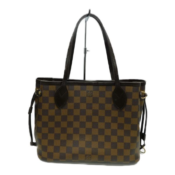 1 Louis Vuitton Neverfull PM Damier Ebene Tote Bag Handbag Brown