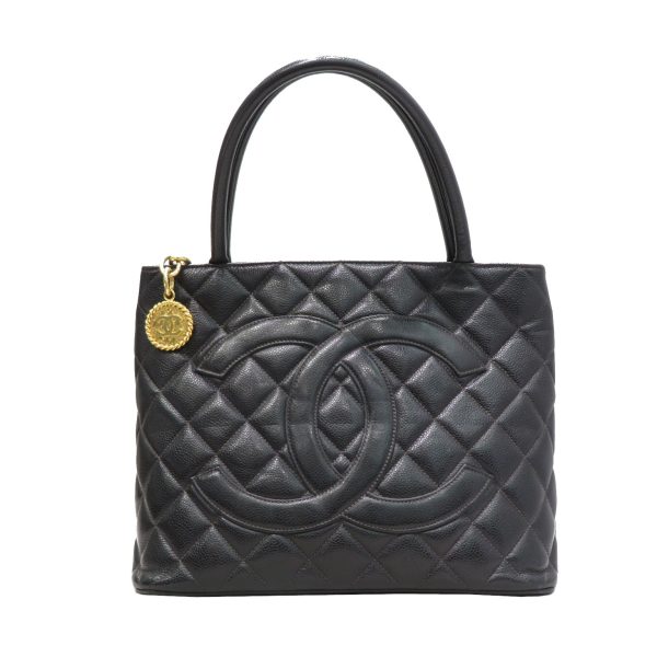 1 Chanel Tote Bag Black Caviar Skin