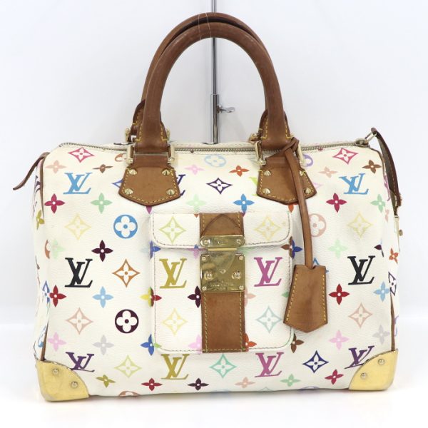 1 Louis Vuitton Speedy 30 Monogram Multicolor White