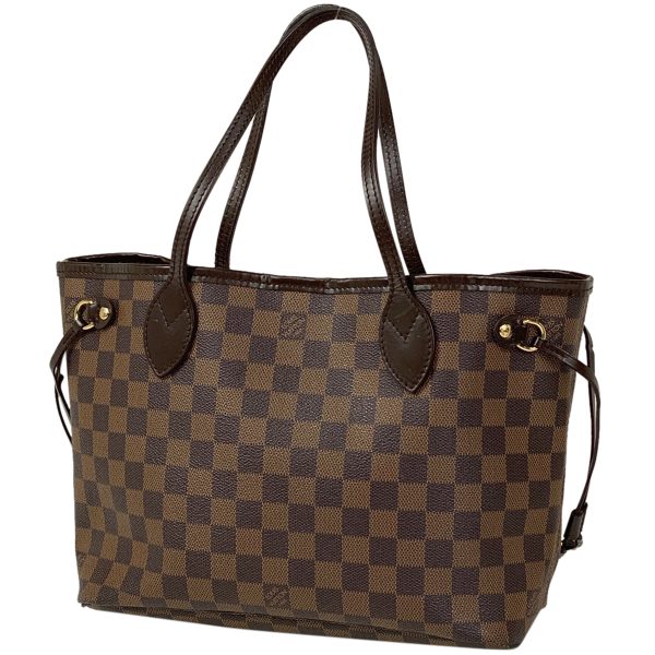 1 Louis Vuitton Neverfull PM Handbag Shopping Tote Bag Damier Brown