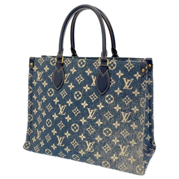 1 Louis Vuitton OnTheGo MM Monogram Jacquard Denim Tote Bag