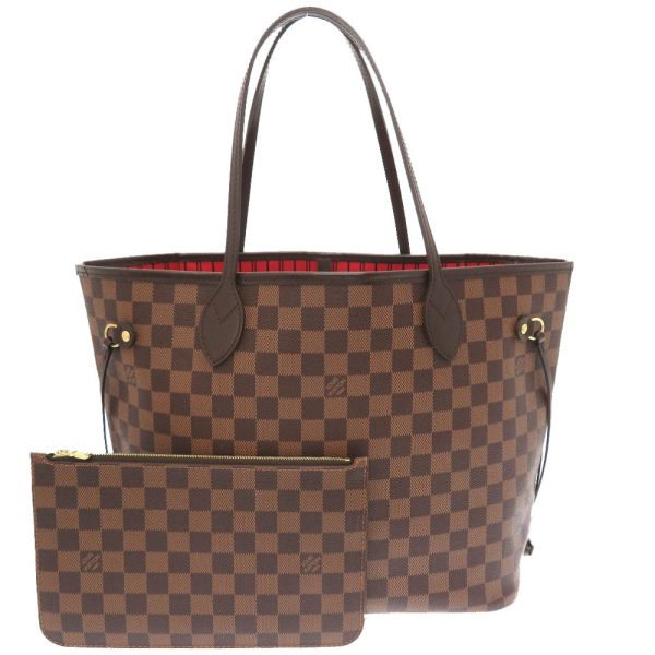 1 Louis Vuitton Damier Neverfull MM Tote Bag Brown