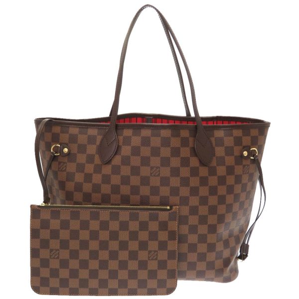 1 Louis Vuitton Damier Neverfull MM Tote Bag Brown