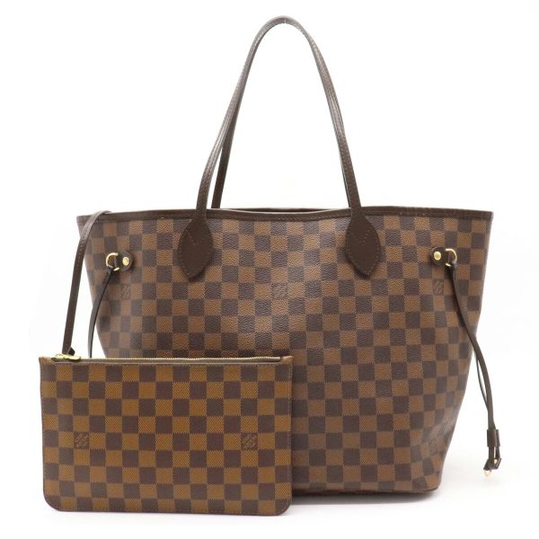 1 Louis Vuitton Damier Neverfull MM Tote Bag Shoulder Bag Shoulder Tote With Pouch