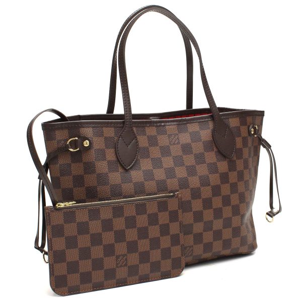 1 Louis Vuitton Damier Neverfull Tote Bag Brown